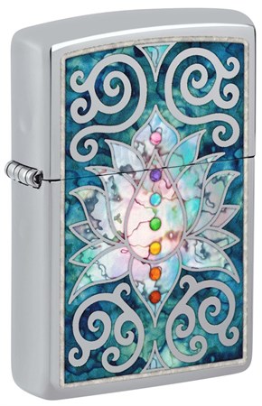 Зажигалка ZIPPO Lotus Flower с покрытием High Polish Chrome 48592