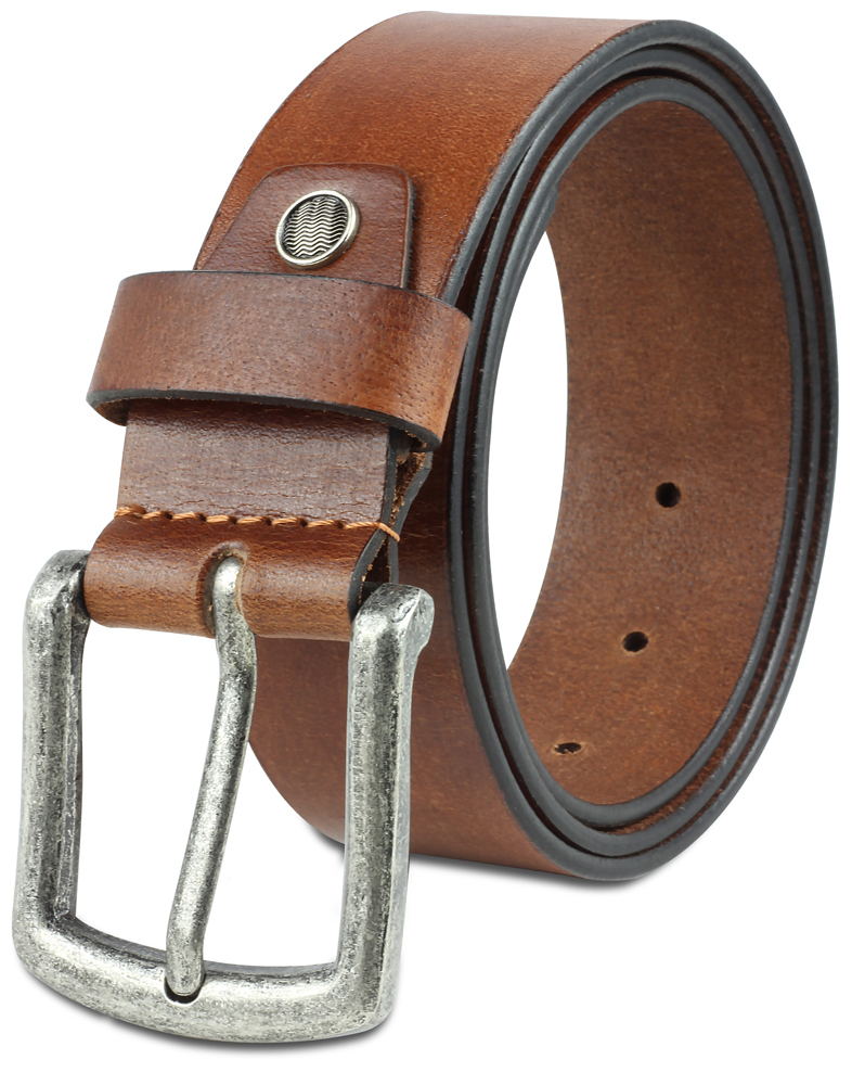 Ремень KLONDIKE Creek KD1200-04 односторонний нат.воловья кожа коньячный 100х4см