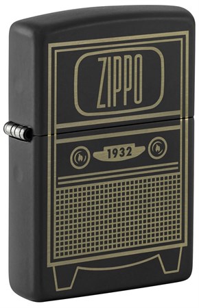 Зажигалка ZIPPO Vintage TV Design с покрытием Black Matte 48619