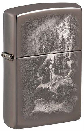 Зажигалка ZIPPO Skull Design с покрытием Black Ice 49141