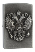 Зажигалка газовая "Герб России", серебро 539461