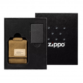 Набор ZIPPO:зажигалка Black Crackle® и коричневый нейлоновый чехол 49401
