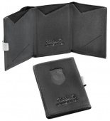 Кошелек кожа черная тиснен. матовая QK30BK