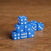 Кости игральные 1,6*1,6 см, синие /100 шт арт.314997