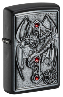 Зажигалка ZIPPO Winged Dragon Cross Design с покрытием Black Matte 49755