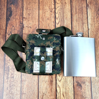 Фляга металл 0.54 л в чехле крап + карты XPT-18E