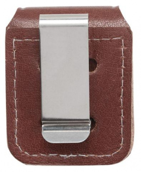 Чехол ZIPPO, кожа с метал. фиксатором на ремень, коричневый LPCB