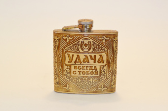 Фляга металл+береста 0.18 л. "Удача всегда с тобой" арт.3275196