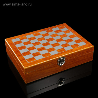 Набор 7 в 1: фляжка, 4 рюмки, воронка, шахматы, 3470677