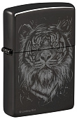 Зажигалка ZIPPO Big Cat с покрытием High Polish Black, латунь/сталь, черная, глянцевая, 38x13x