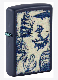 Зажигалка ZIPPO Nautical Design с покрытием Navy Matte 49774