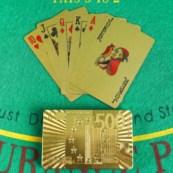 Карты игральные пластиковые "500 евро" 54 л. золотис арт. 596239
